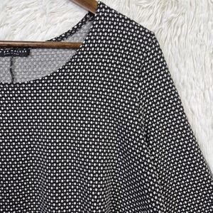 Bryn Walker Geometric Asymmetrical Tunic Top Sz L Long Sleeve Lagenlook USA Dot